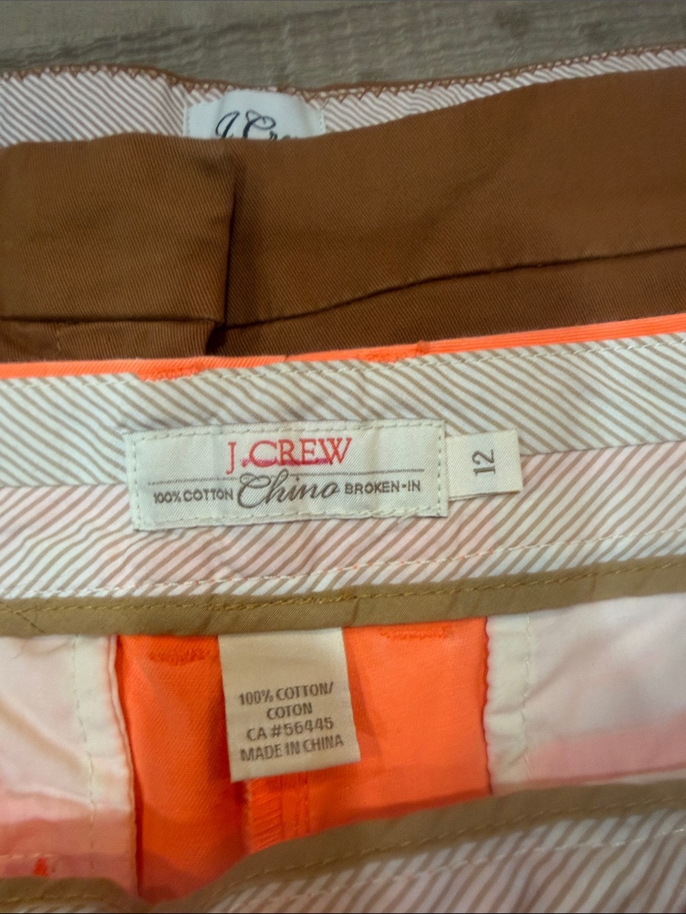 J. Crew 5 Pairs of Cotton Chino Shorts, Size 12 - Picture 5 of 9